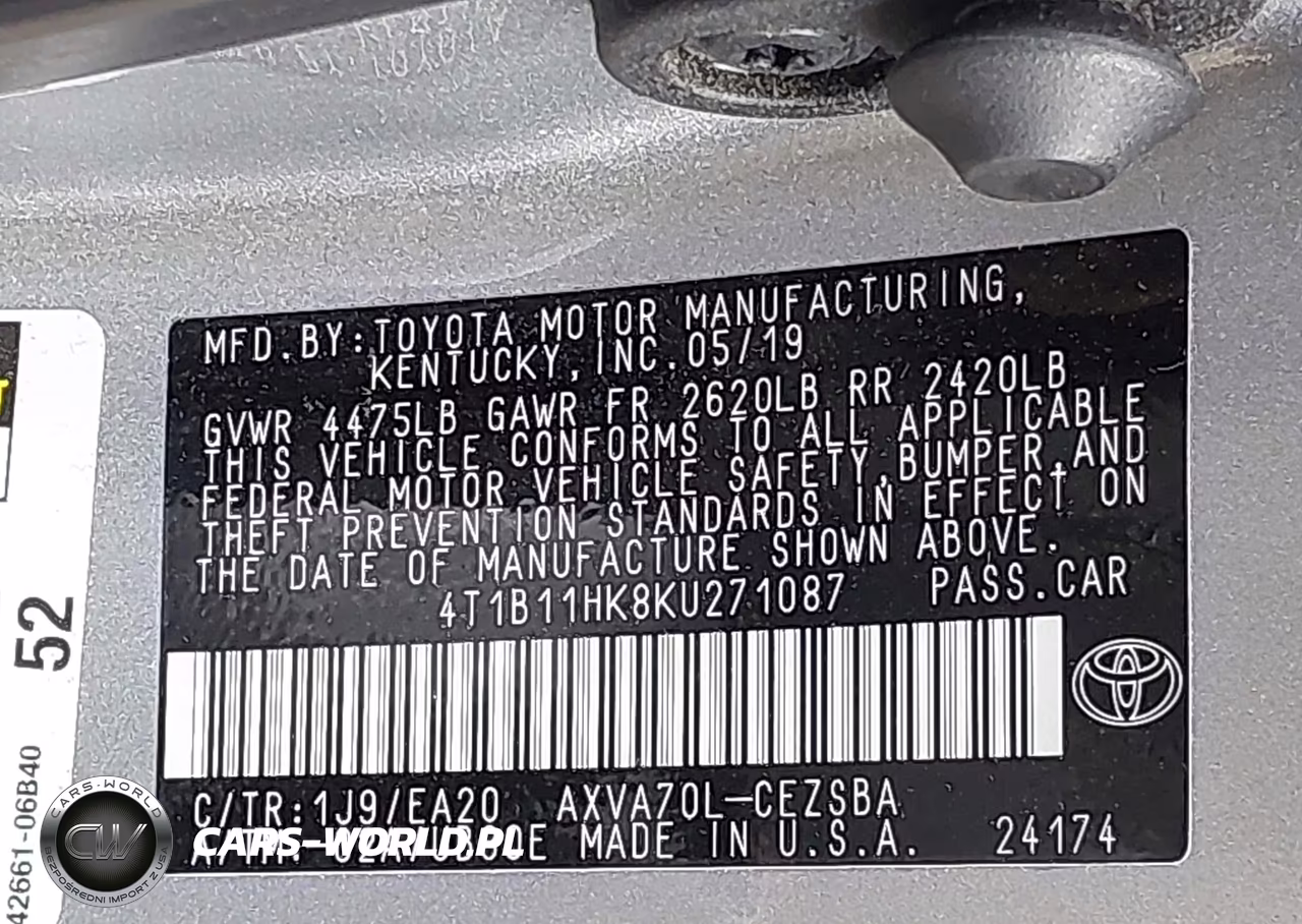 2019 Toyota Camry Se VIN:4T1B11HK8KU271087 - 9