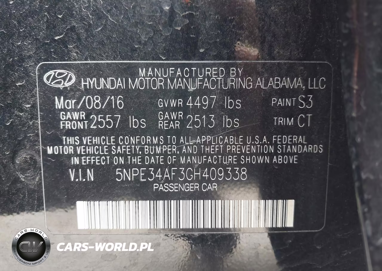 2016 Hyundai Sonata Sport VIN:5NPE34AF3GH409338 - 9