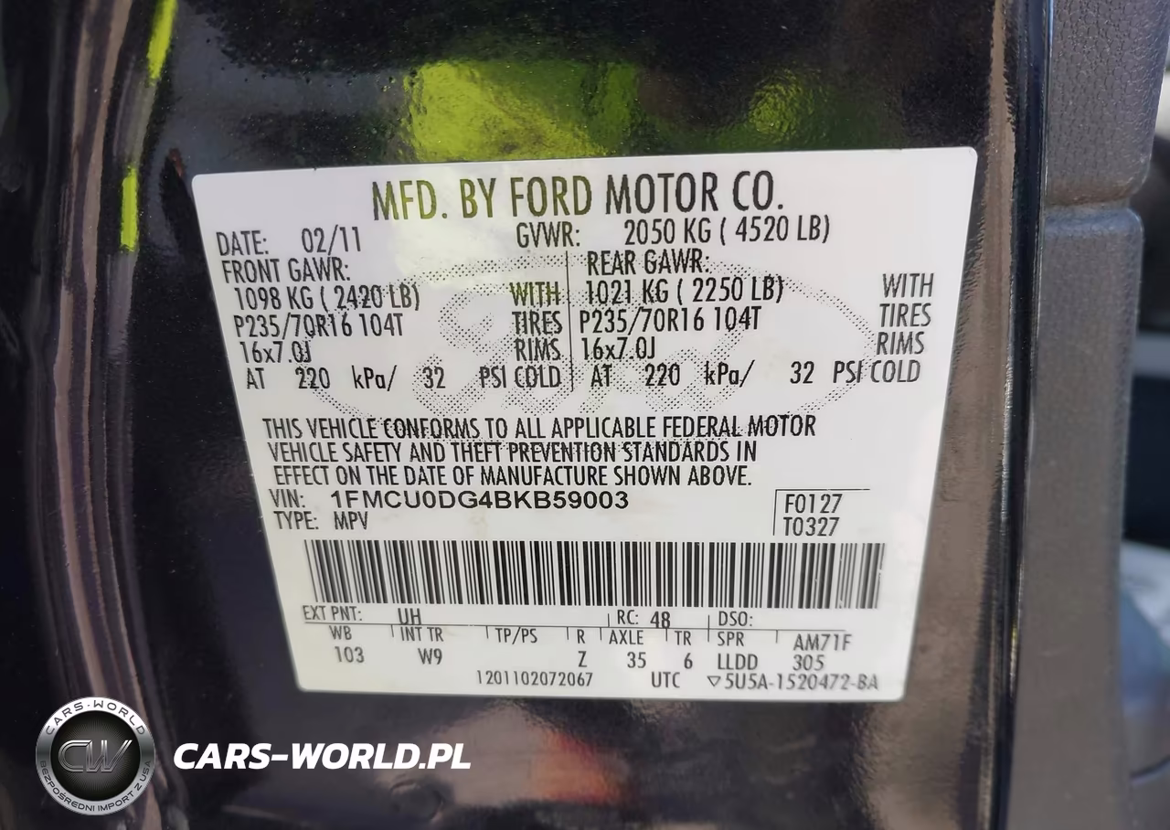 2011 Ford Escape Xlt VIN:1FMCU0DG4BKB59003 - 9