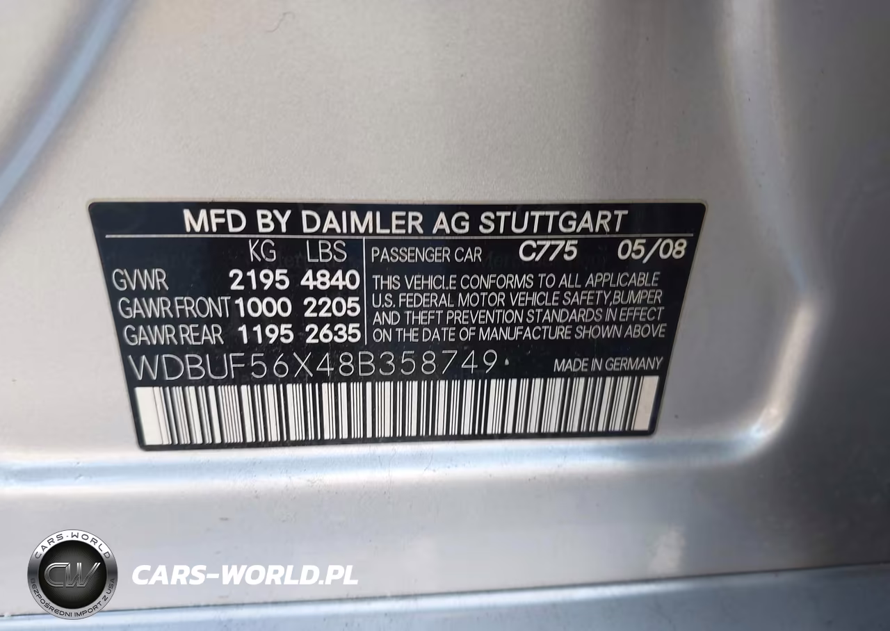 2008 Mercedes-Benz E 350 VIN:WDBUF56X48B358749 - 9