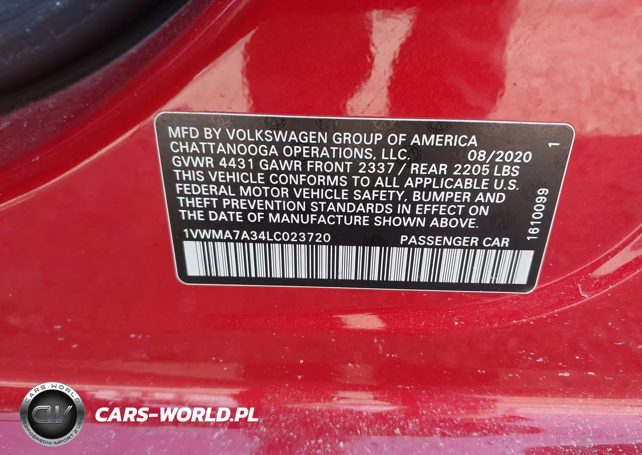 2020 Volkswagen Passat 2.0T R-Line VIN:1VWMA7A34LC023720 - 9