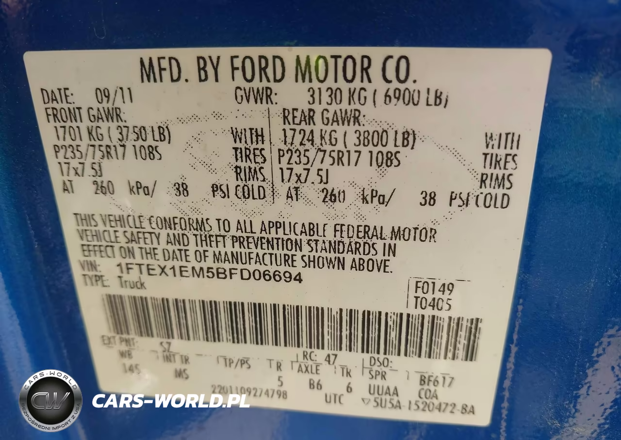 2011 Ford F-150 Xlt VIN:1FTEX1EM5BFD06694 - 9