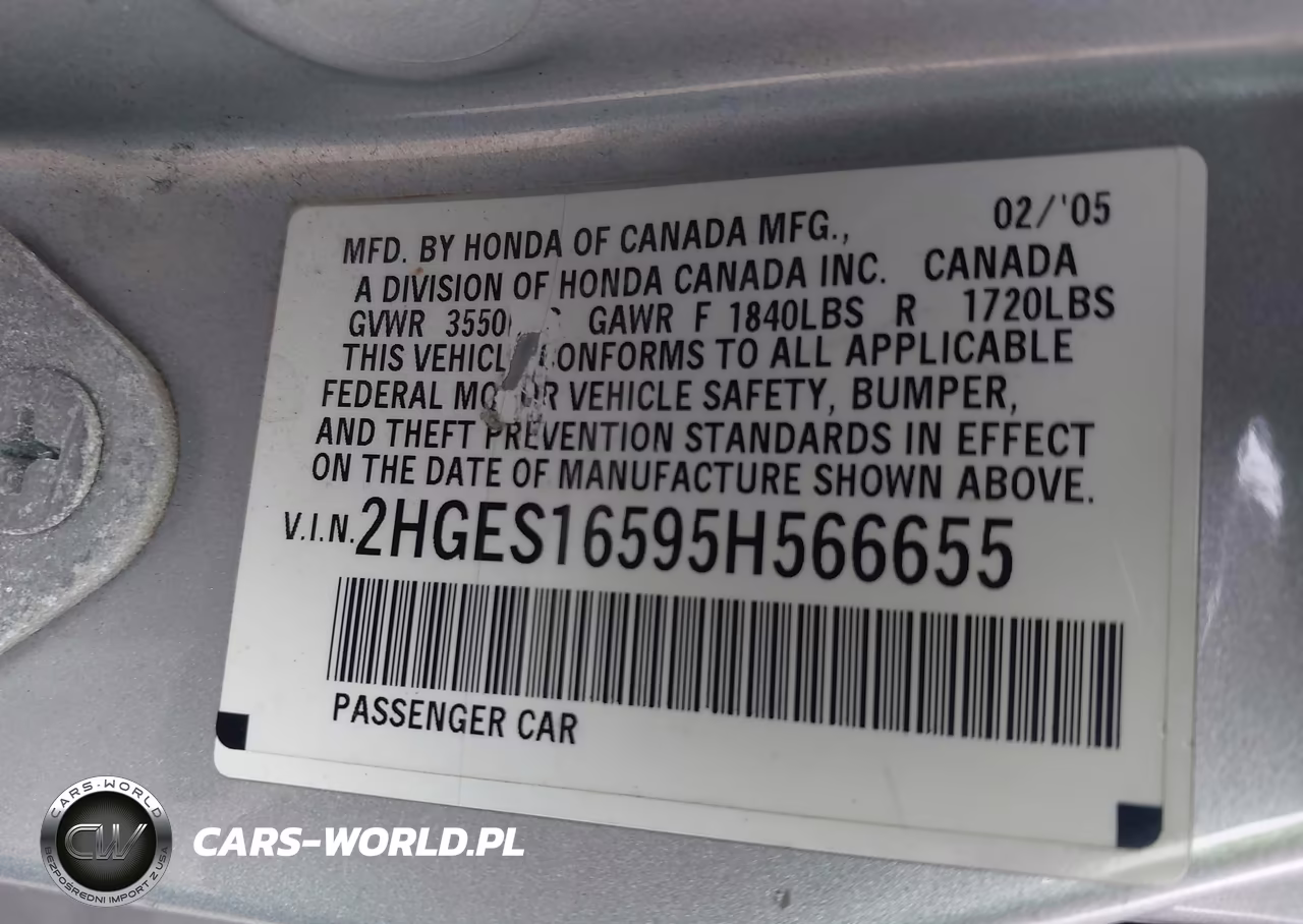 2005 Honda Civic Lx VIN:2HGES16595H566655 - 9