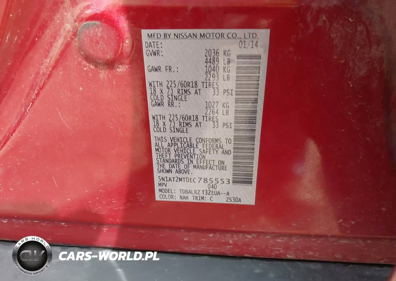 2014 Nissan Rogue Sl VIN:5N1AT2MT0EC785553 - 9