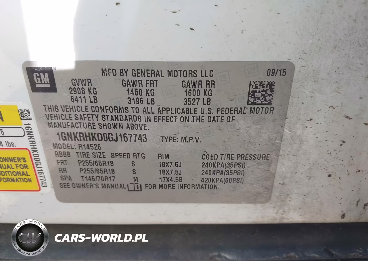 2016 Chevrolet Traverse 2Lt VIN:1GNKRHKD0GJ167743 - 9