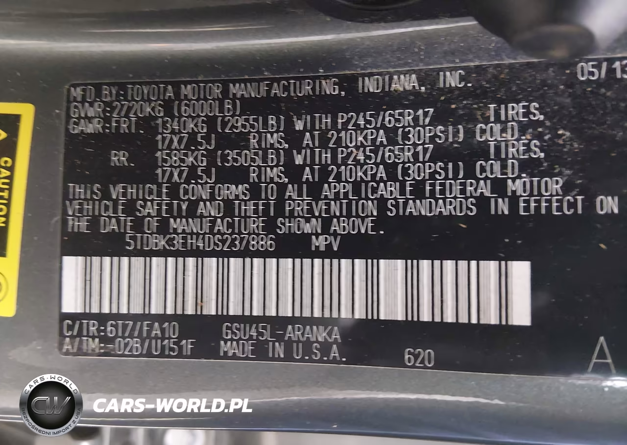 2013 Toyota Highlander Base Plus V6 VIN:5TDBK3EH4DS237886 - 9