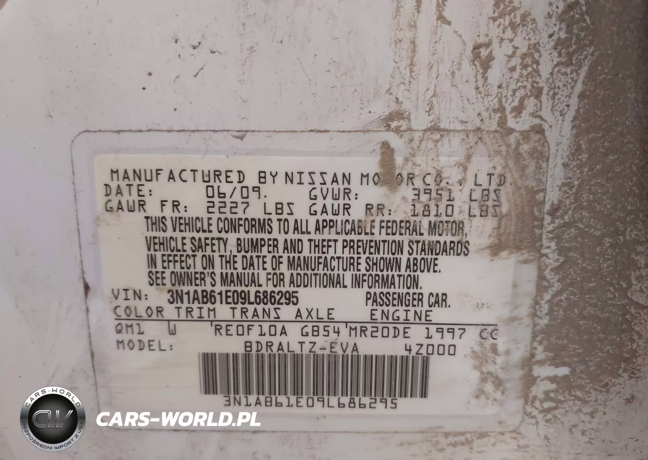2009 Nissan Sentra 2.0Sr VIN:3N1AB61E09L686295 - 9