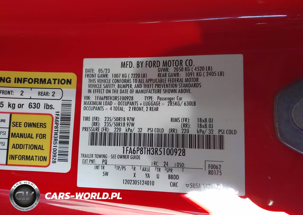 2024 Ford Mustang Ecoboost Premium Fastback VIN:1FA6P8TH3R5100928 - 9