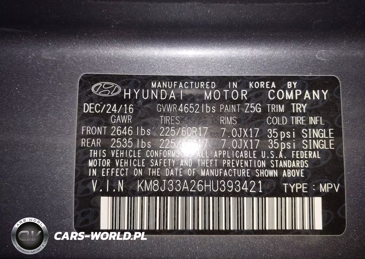 2017 Hyundai Tucson Eco VIN:KM8J33A26HU393421 - 9