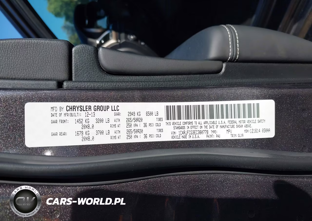 2014 Jeep Grand Cherokee Overland VIN:1C4RJFCG3EC380778 - 9