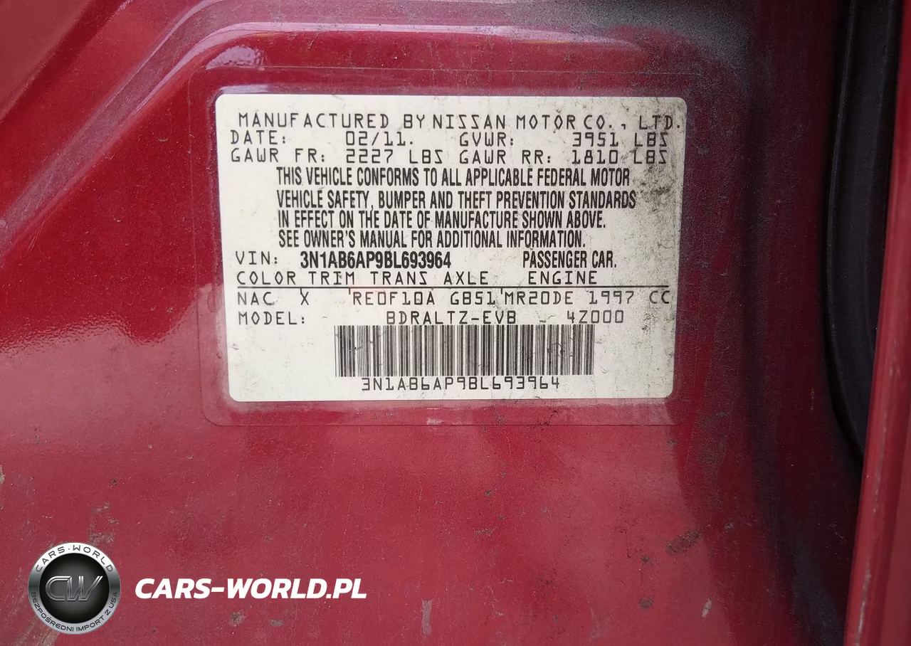 2011 Nissan Sentra 2.0S VIN:3N1AB6AP9BL693964 - 9