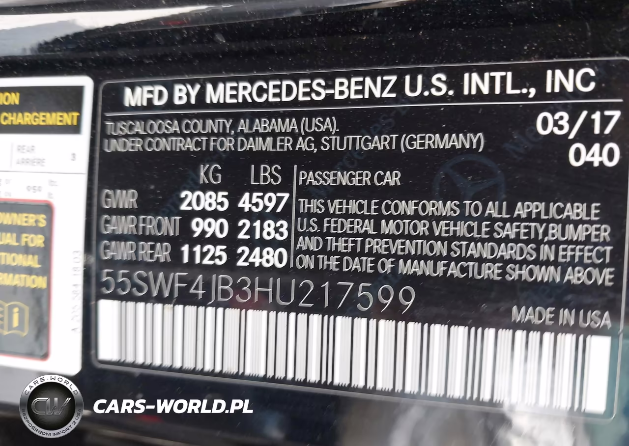 2017 Mercedes-Benz C 300 VIN:55SWF4JB3HU217599 - 9