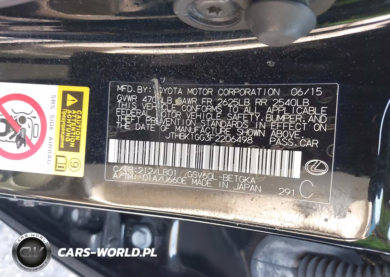 2015 Lexus Es 350 VIN:JTHBK1GG3F2206498 - 9