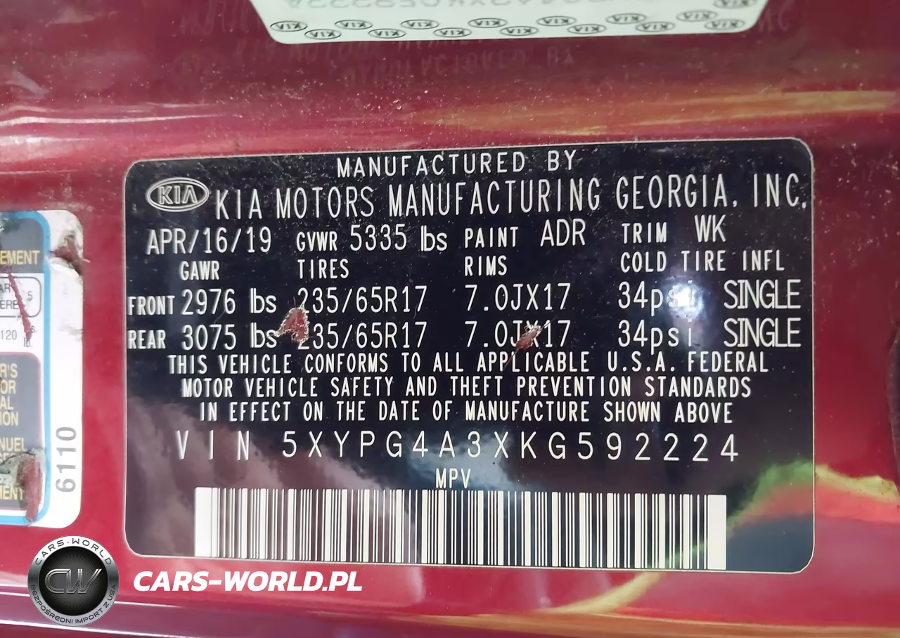 2019 Kia Sorento 2.4L Lx VIN:5XYPG4A3XKG592224 - 9