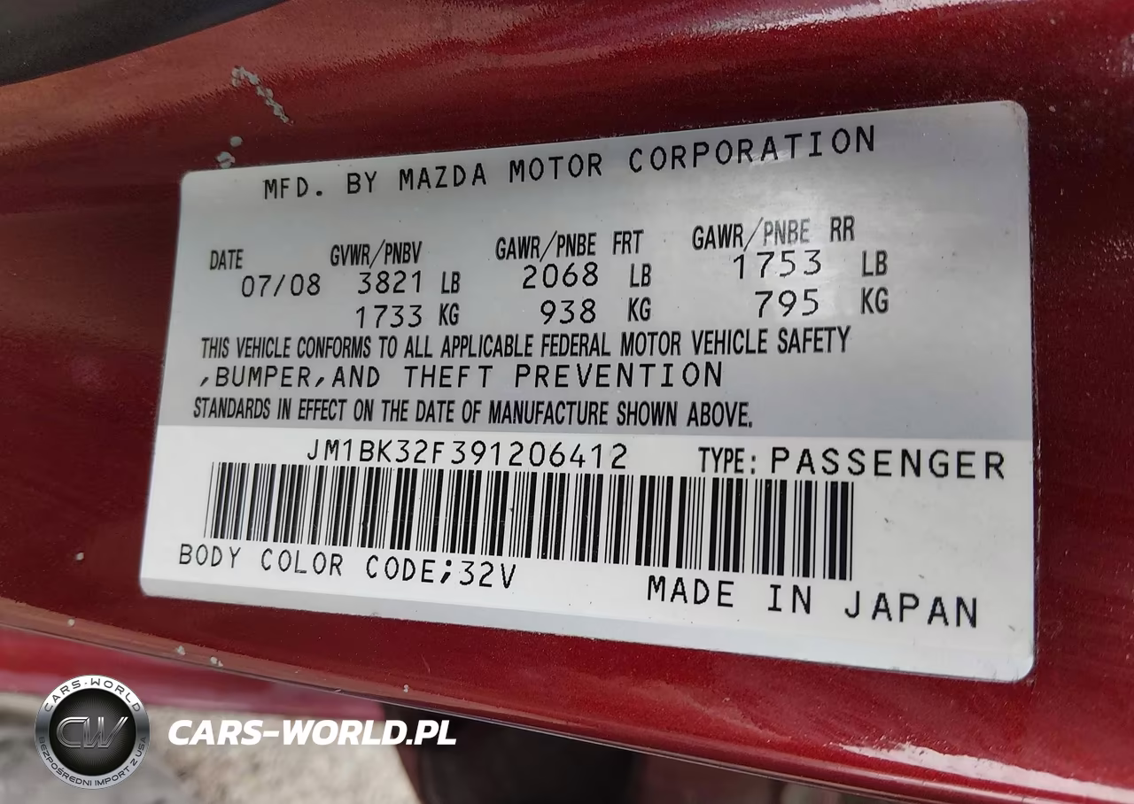 2009 Mazda Mazda3 I VIN:JM1BK32F391206412 - 9