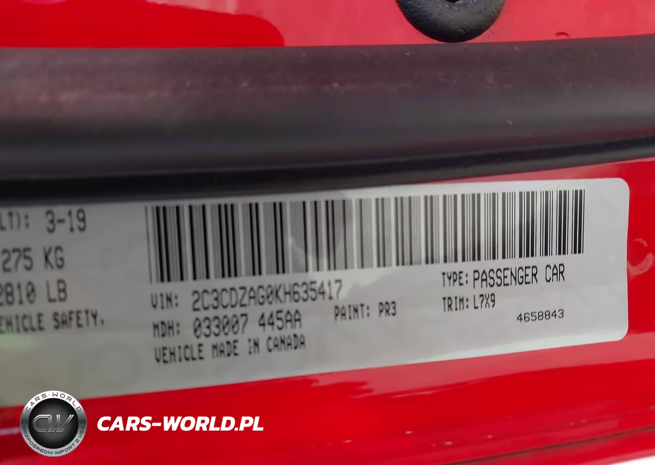 2019 Dodge Challenger Sxt VIN:2C3CDZAG0KH635417 - 9