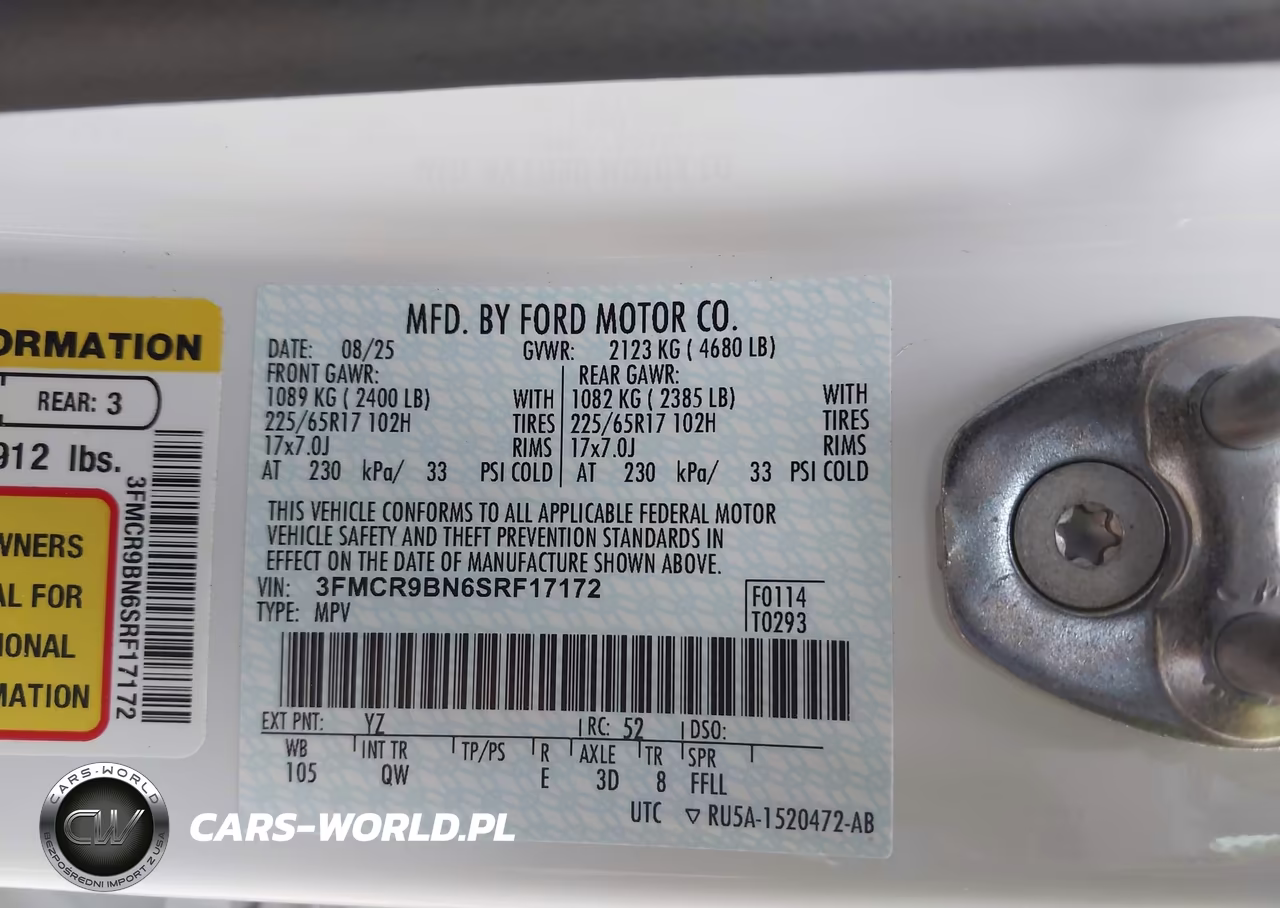 2025 Ford Bronco Sport Big Bend VIN:3FMCR9BN6SRF17172 - 9
