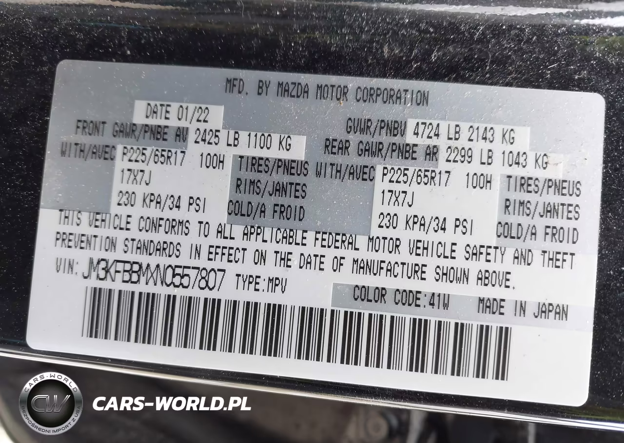 2022 Mazda Cx-5 2.5 S Select VIN:JM3KFBBMXN0557807 - 9