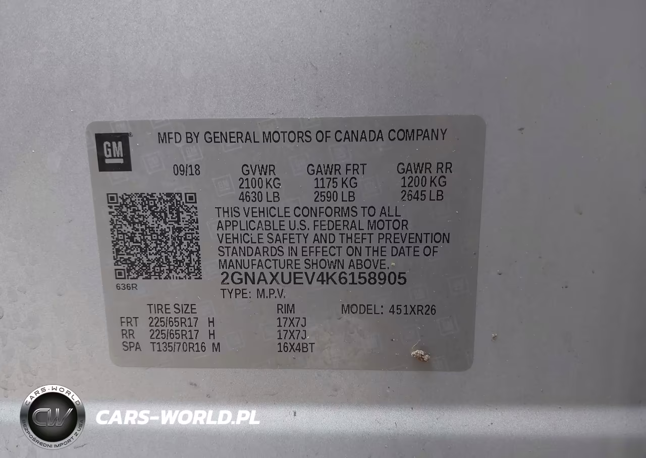 2019 Chevrolet Equinox Lt VIN:2GNAXUEV4K6158905 - 9