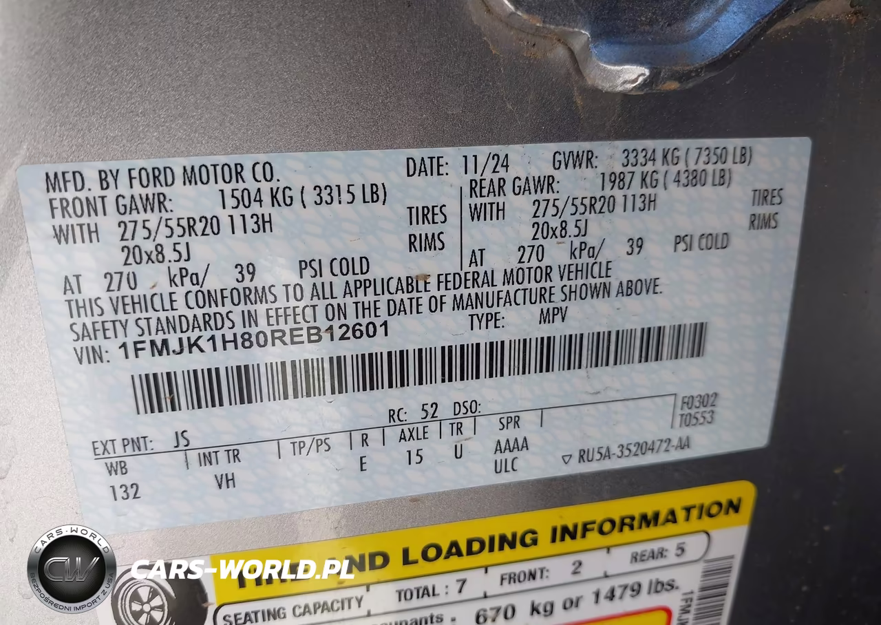 2024 Ford Expedition Xlt Max VIN:1FMJK1H80REB12601 - 9