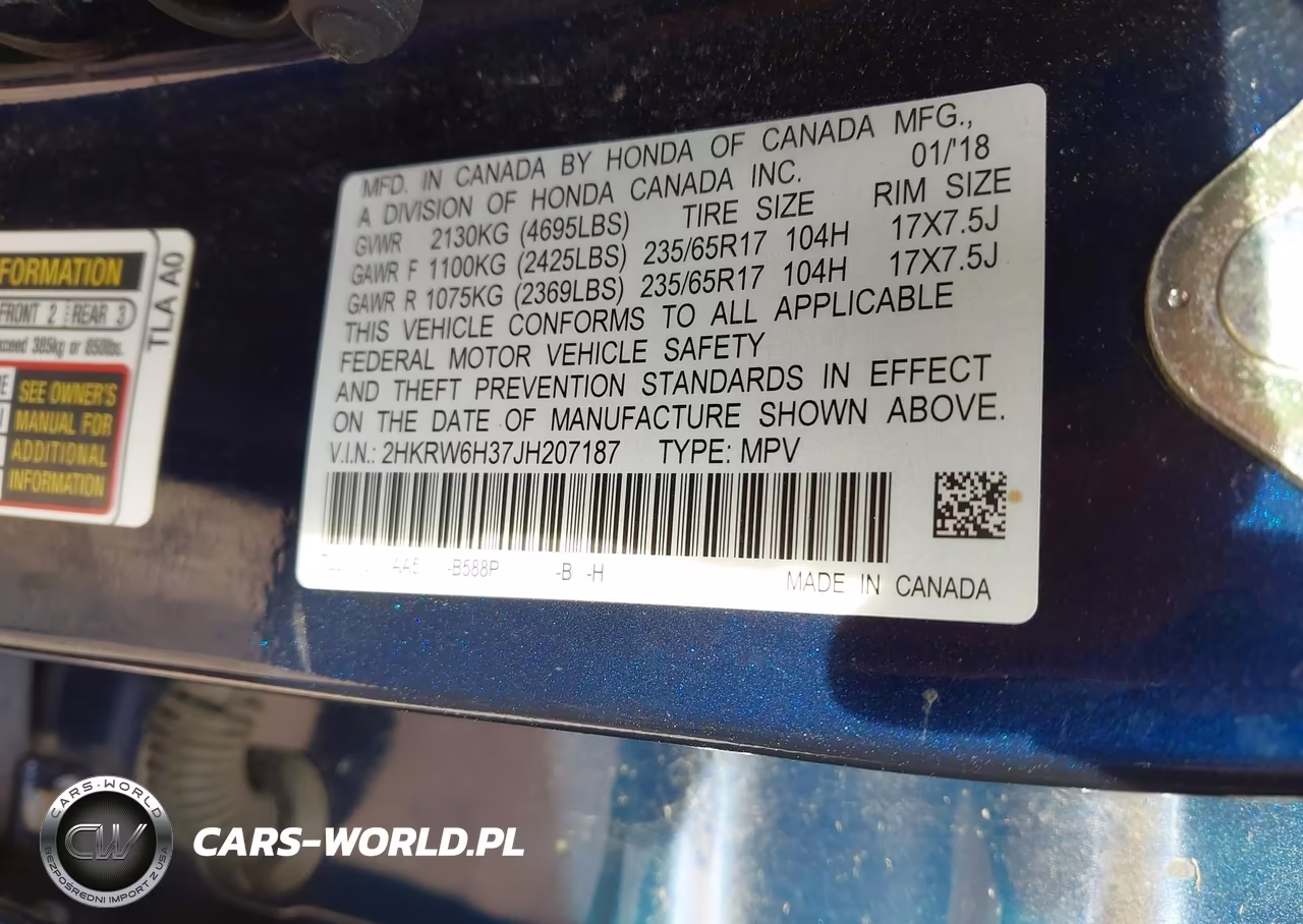 2018 Honda Cr-V Lx VIN:2HKRW6H37JH207187 - 9