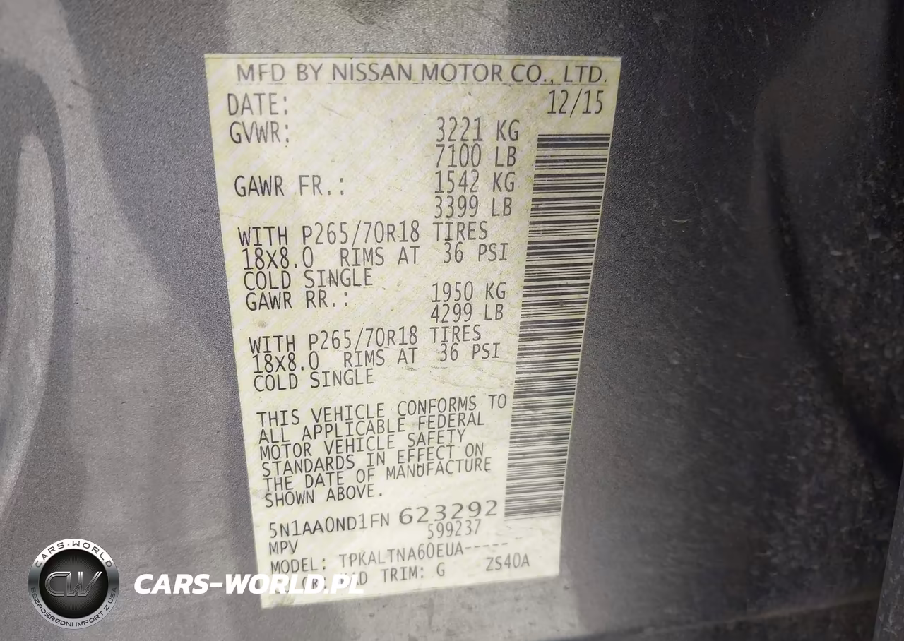 2015 Nissan Armada Sv VIN:5N1AA0ND1FN623292 - 9