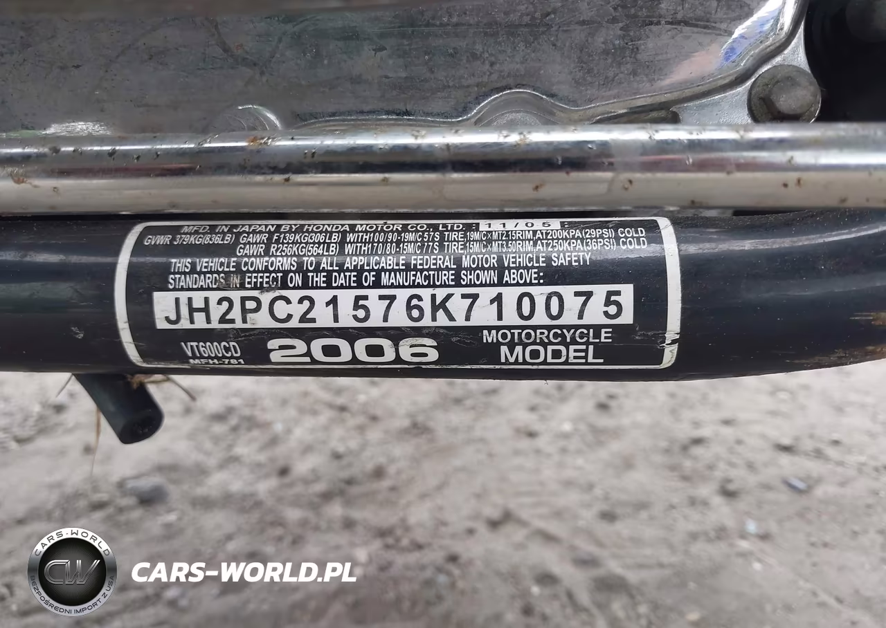 2006 Honda Vt600 Cd VIN:JH2PC21576K710075 - 10