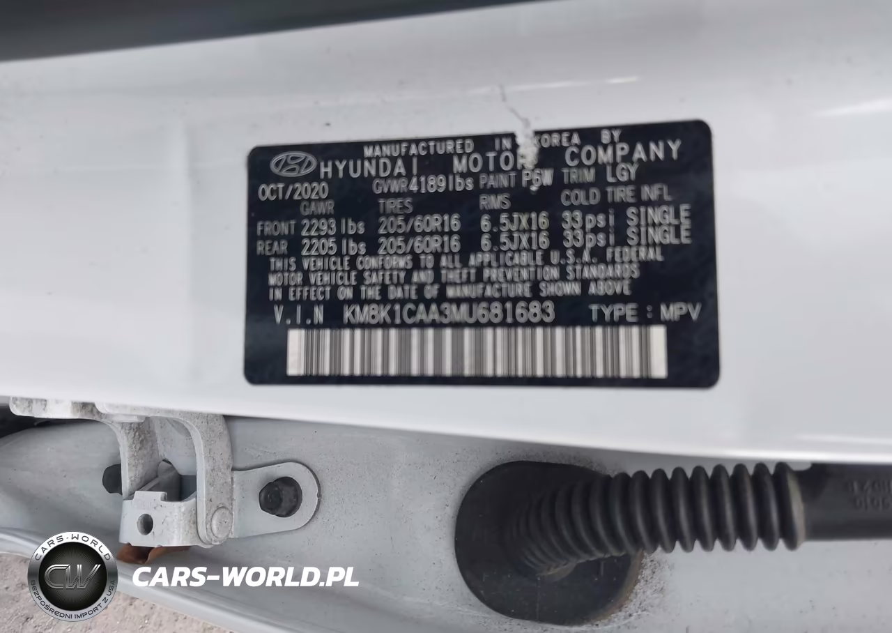 2021 Hyundai Kona Se VIN:KM8K1CAA3MU681683 - 9