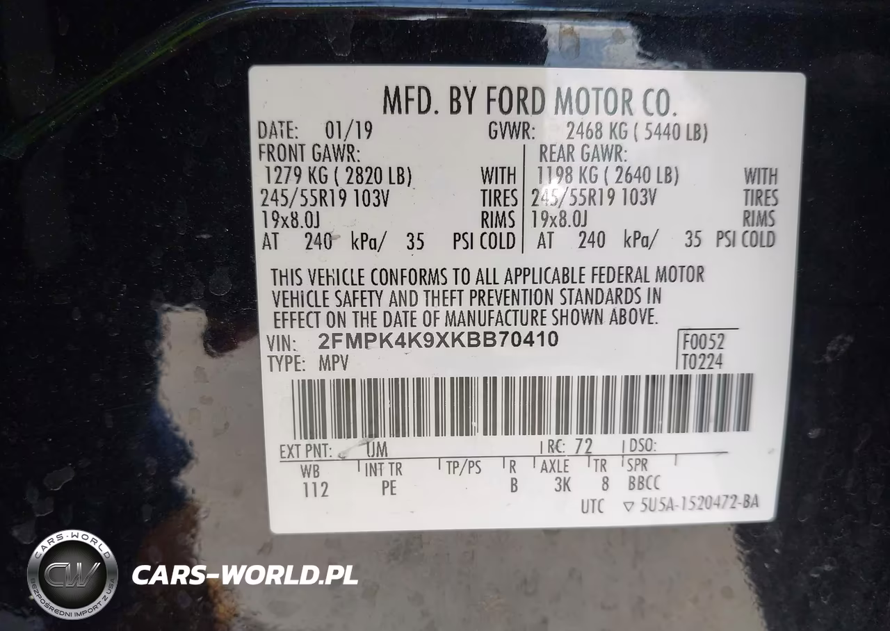 2019 Ford Edge Titanium VIN:2FMPK4K9XKBB70410 - 9