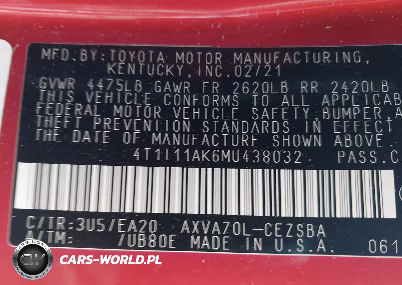 2021 Toyota Camry Se VIN:4T1T11AK6MU438032 - 9