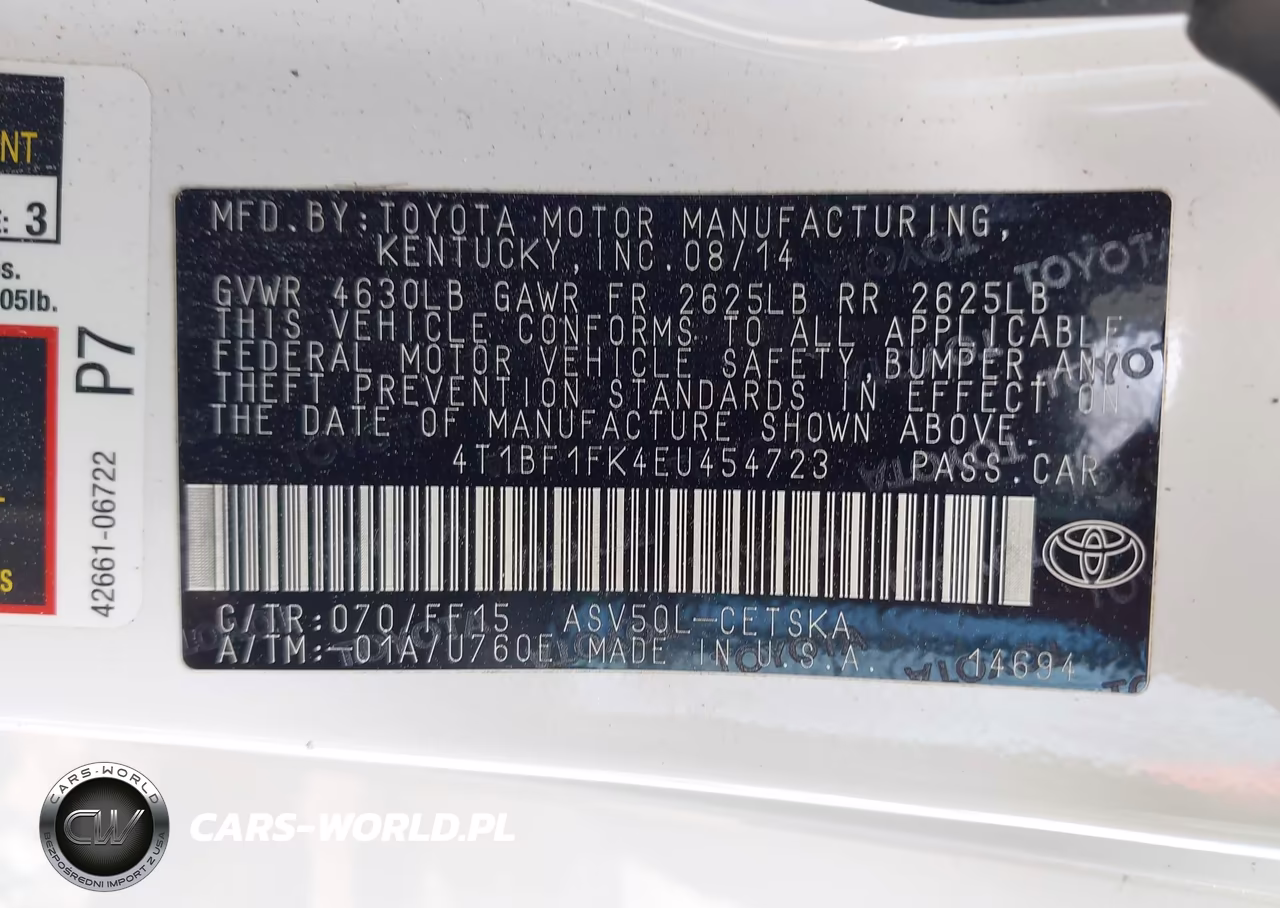 2014 Toyota Camry Se VIN:4T1BF1FK4EU454723 - 9