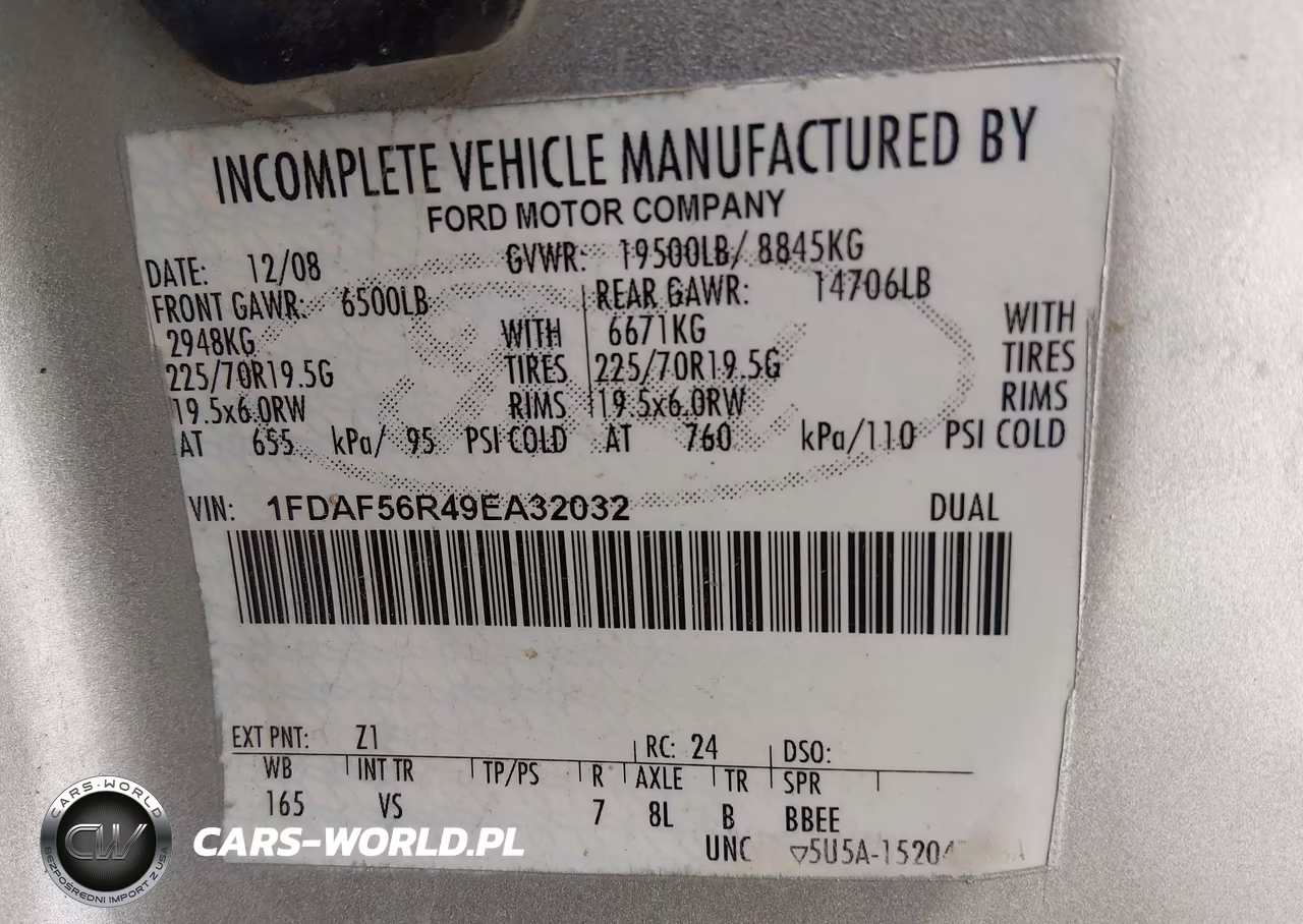 2009 Ford F-550 Chassis Xl-Xlt VIN:1FDAF56R49EA32032 - 8