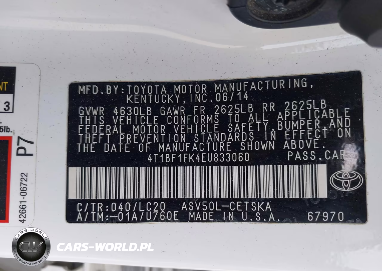 2014 Toyota Camry Se VIN:4T1BF1FK4EU833060 - 9