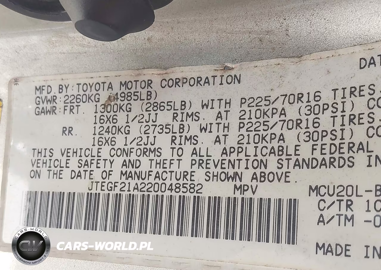 2002 Toyota Highlander Limited V6 VIN:JTEGF21A220048582 - 9