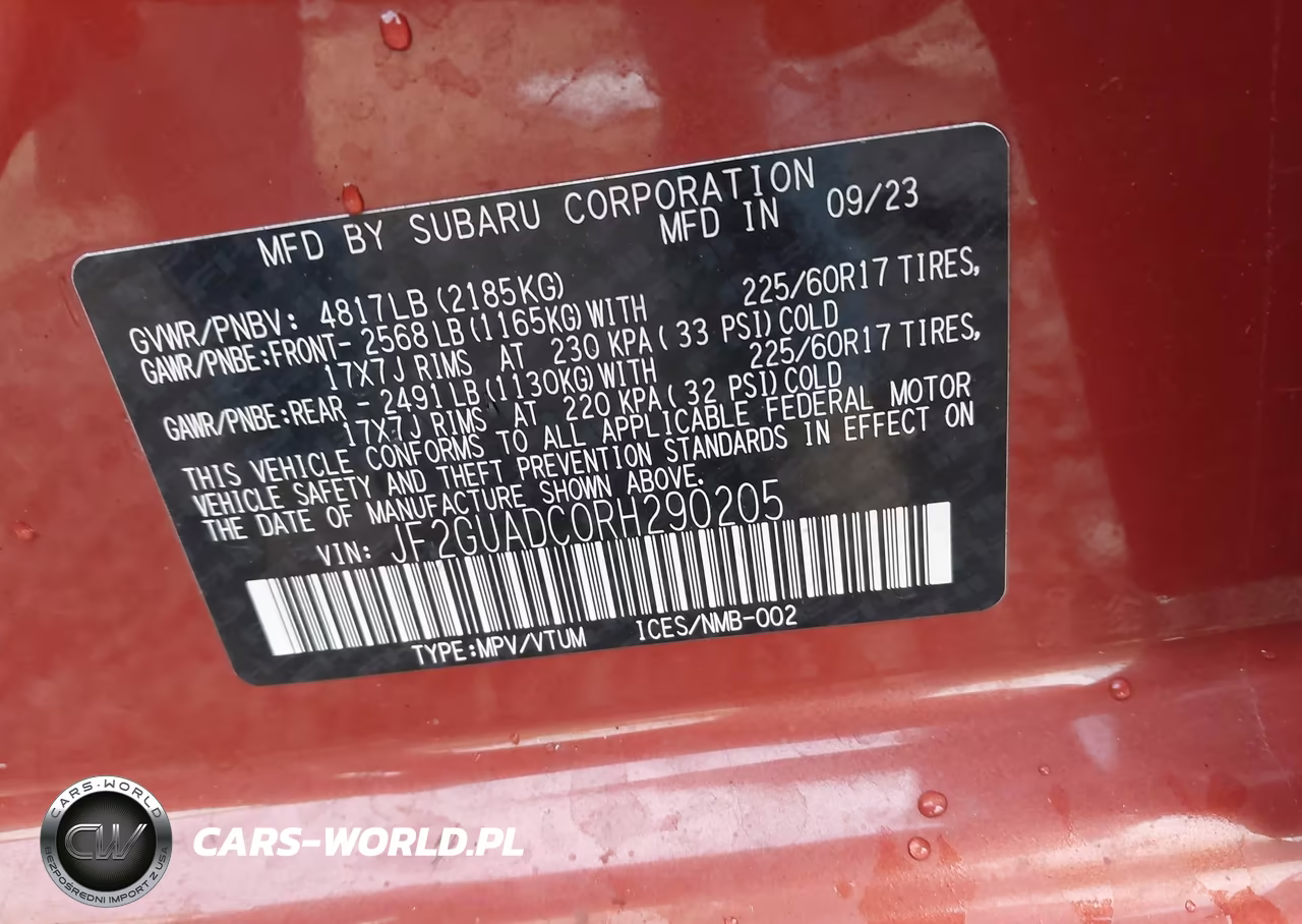 2024 Subaru Crosstrek Premium VIN:JF2GUADC0RH290205 - 9