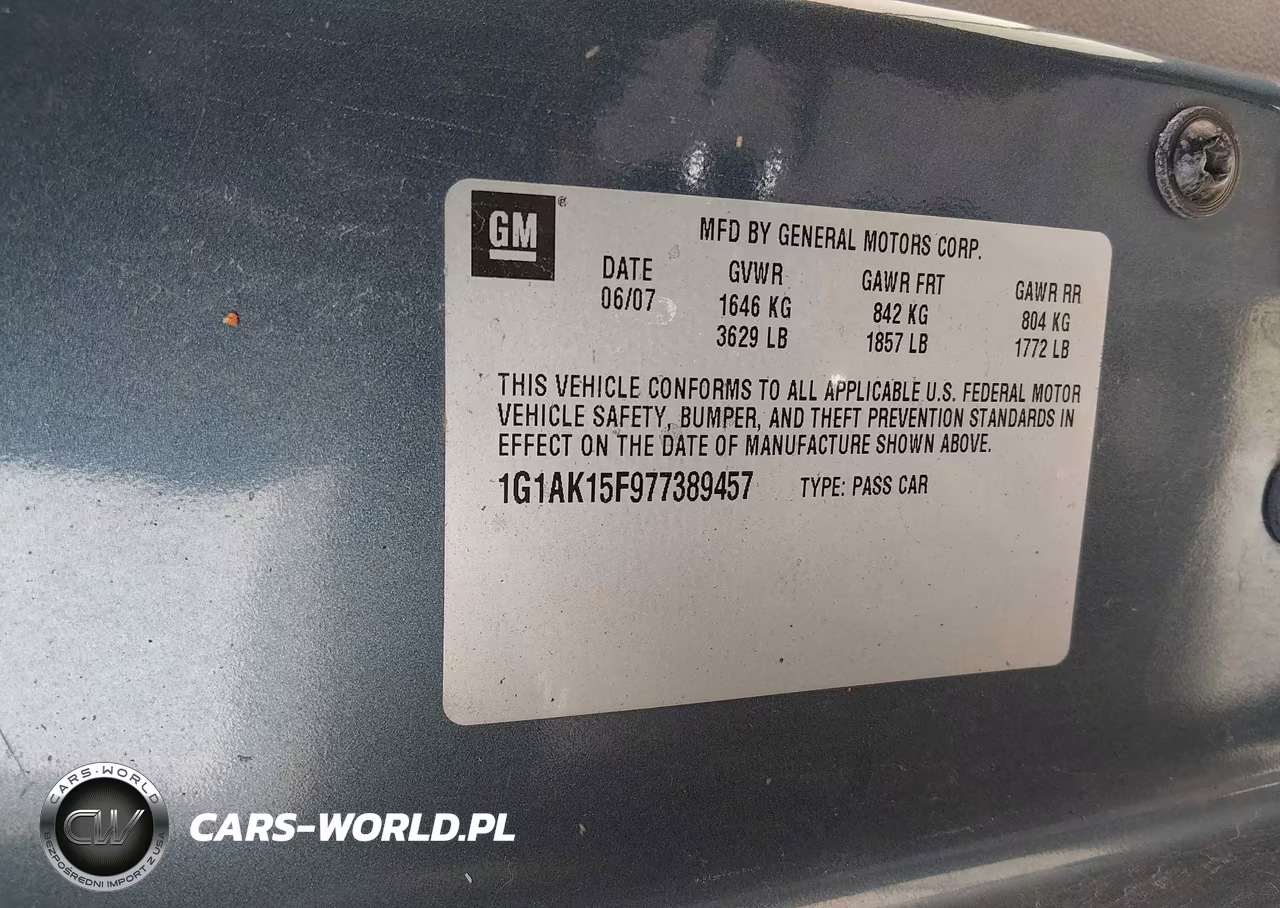2007 Chevrolet Cobalt Ls VIN:1G1AK15F977389457 - 9