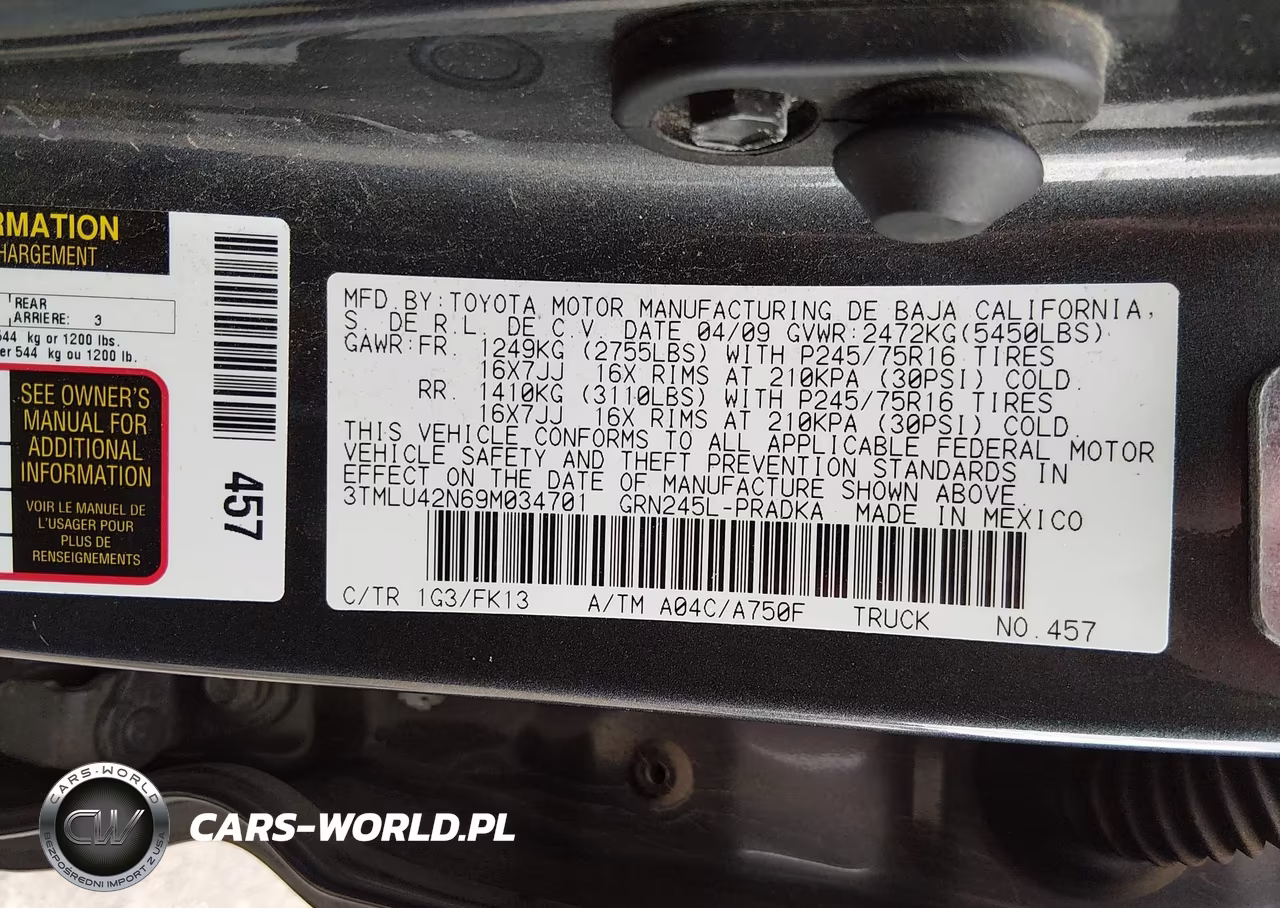 2009 Toyota Tacoma Base V6 VIN:3TMLU42N69M034701 - 9