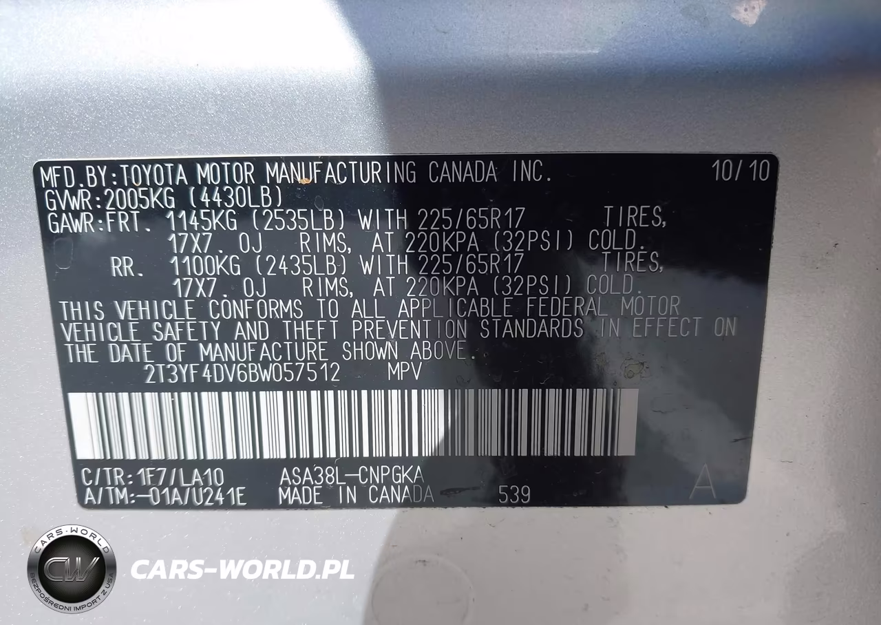 2011 Toyota Rav4 Limited VIN:2T3YF4DV6BW057512 - 9
