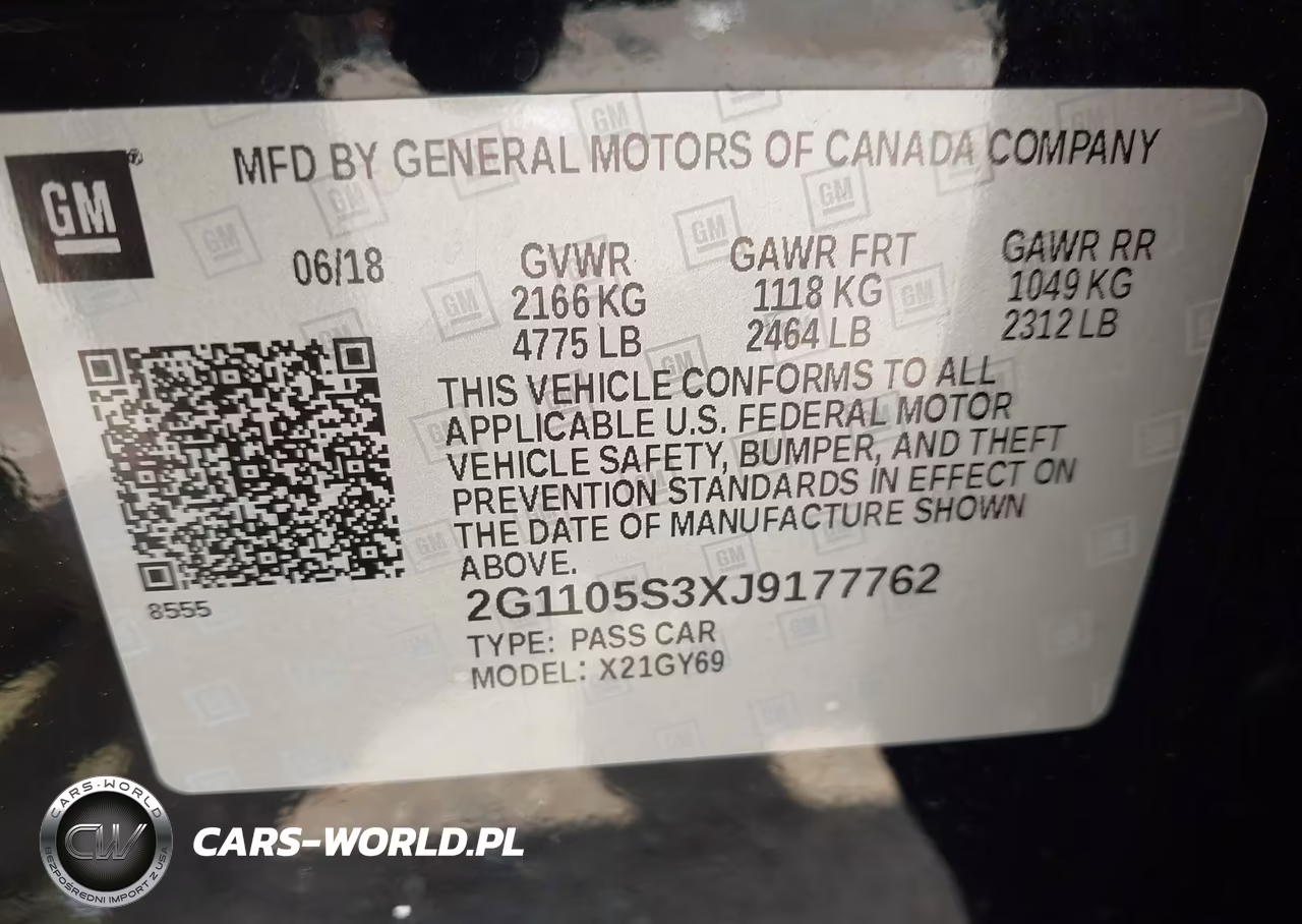 2018 Chevrolet Impala 1Lt VIN:2G1105S3XJ9177762 - 9