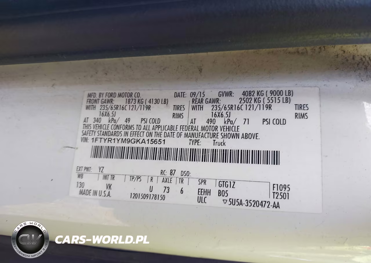 2016 Ford Transit-250 VIN:1FTYR1YM9GKA15651 - 9