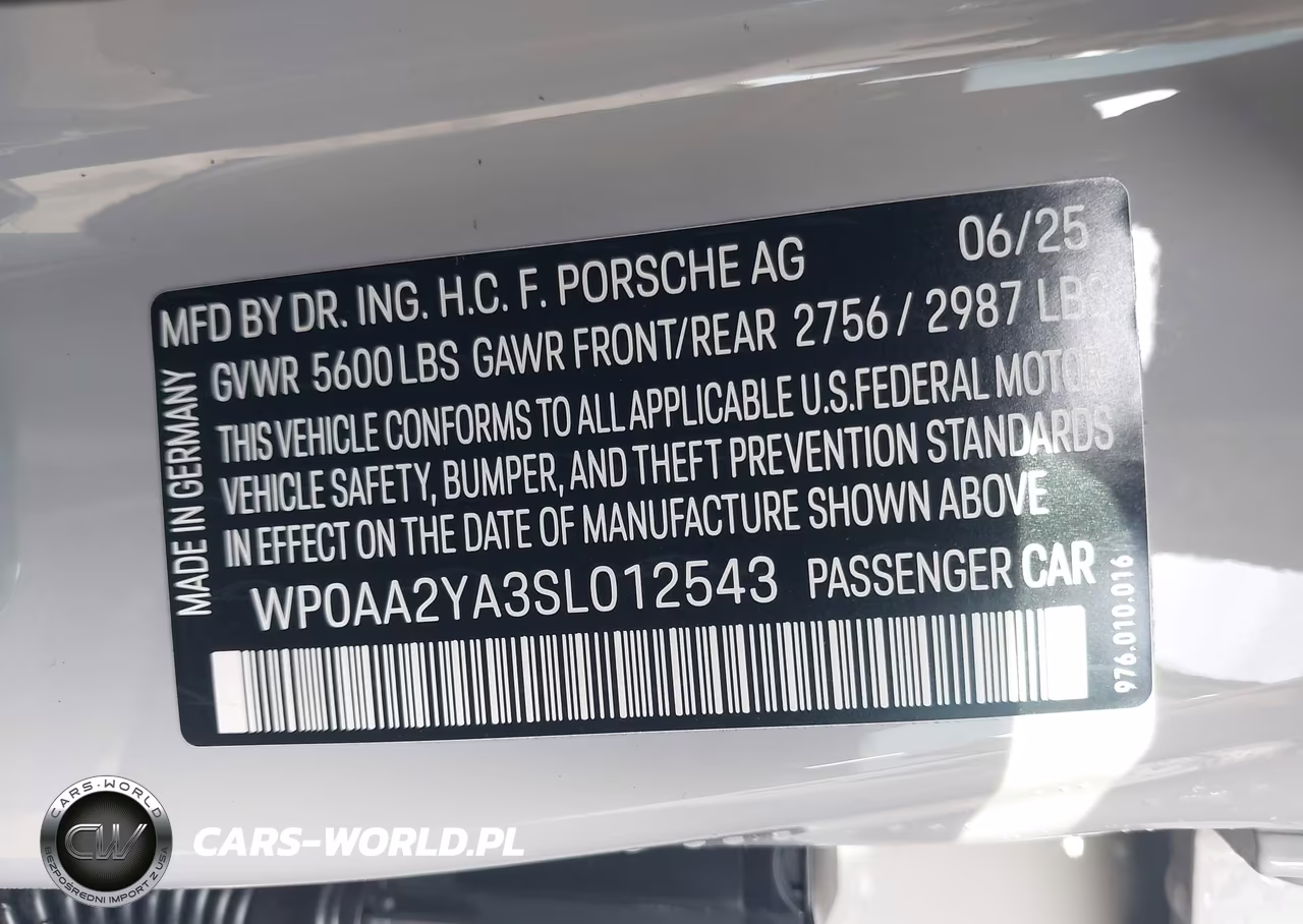 2025 Porsche Panamera 4 VIN:WP0AA2YA3SL012543 - 9