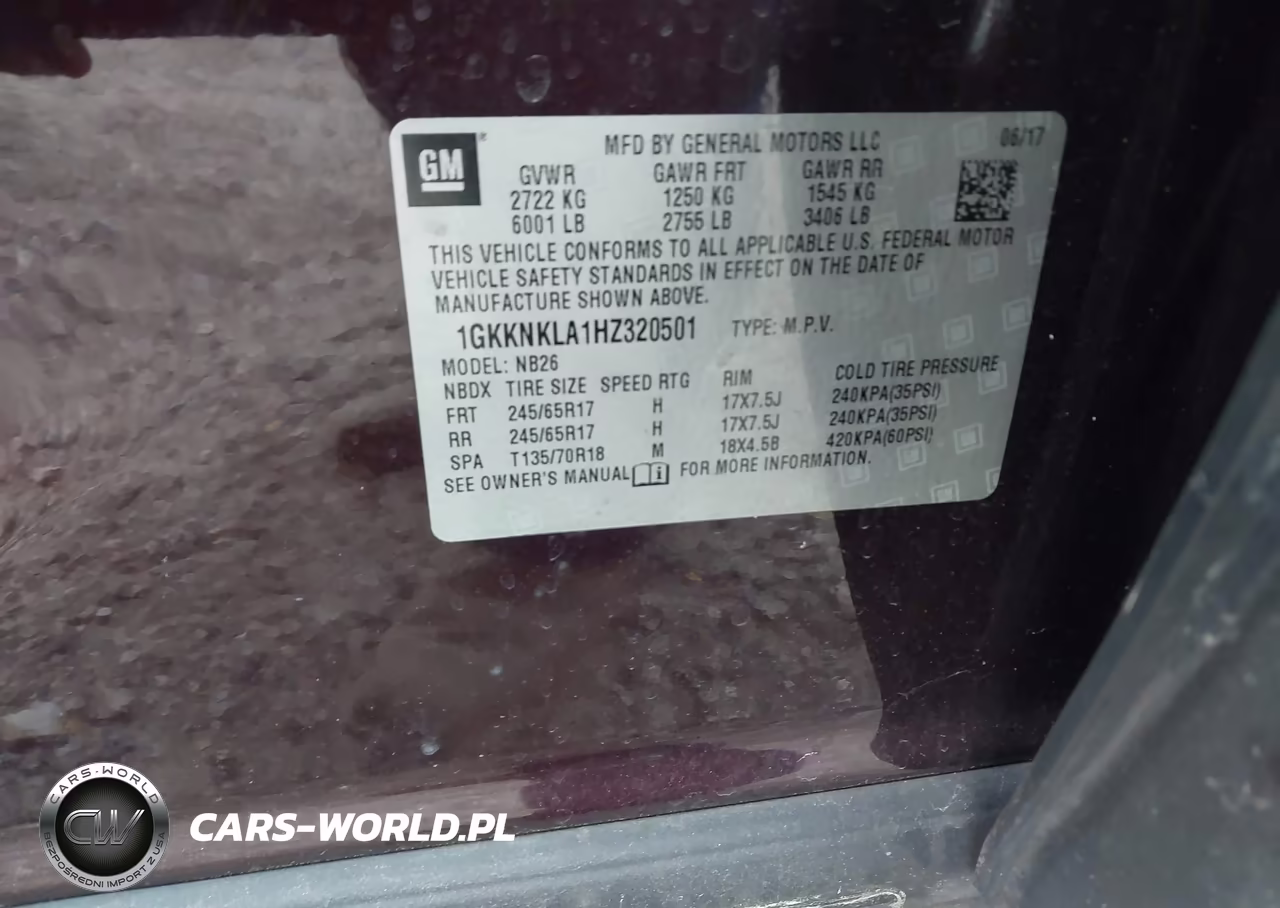 2017 GMC Acadia Sle-1 VIN:1GKKNKLA1HZ320501 - 9