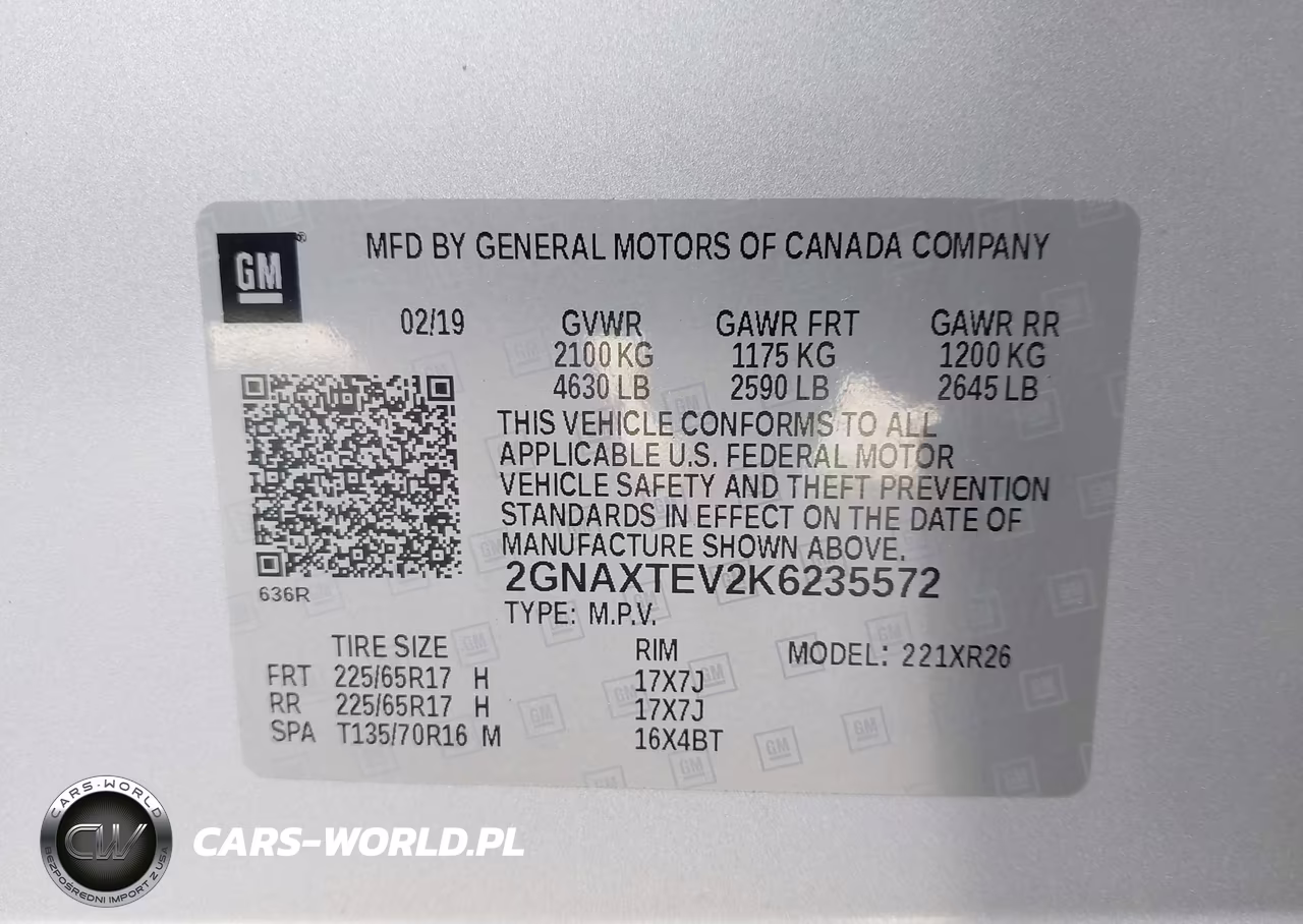 2019 Chevrolet Equinox Lt VIN:2GNAXTEV2K6235572 - 9