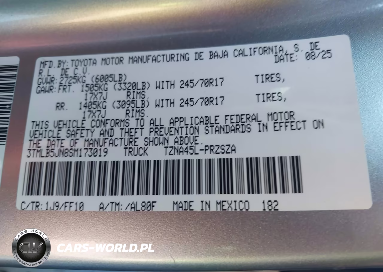 2025 Toyota Tacoma Sr5 VIN:3TMLB5JN8SM173019 - 9