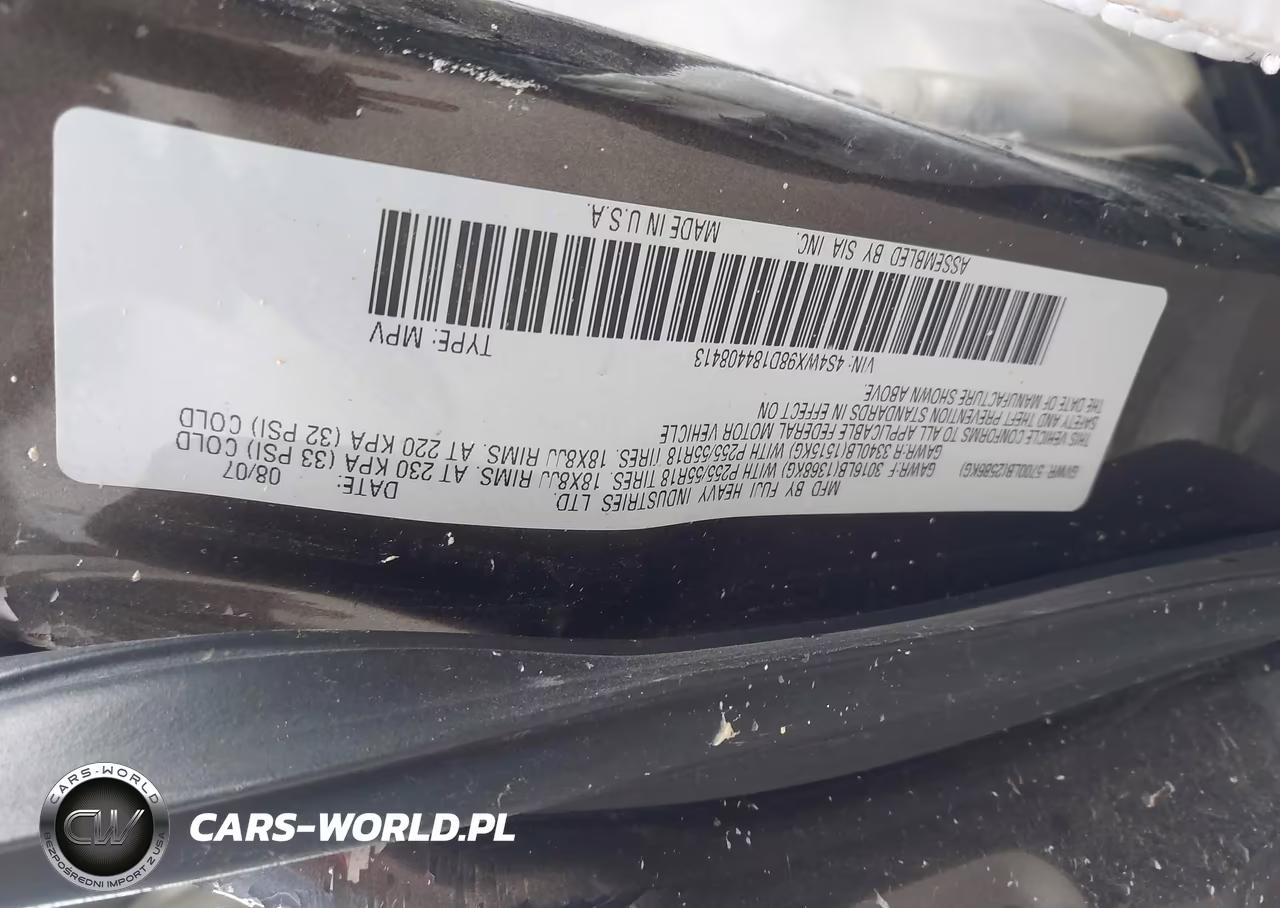 2008 Subaru Tribeca Limited 7-Passenger VIN:4S4WX98D184408413 - 9