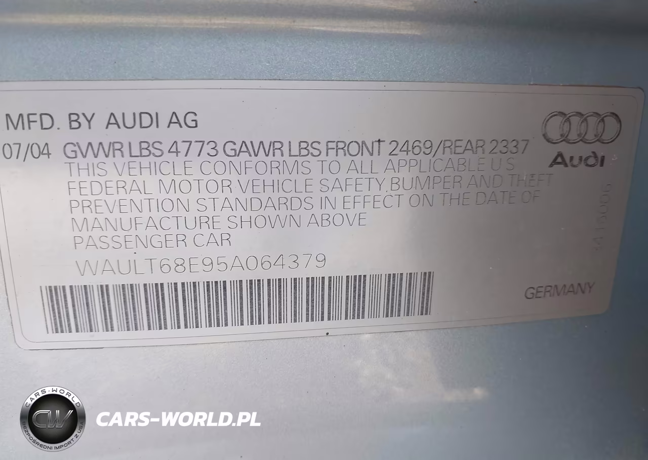 2005 Audi A4 3.0-3.0 Special Edition VIN:WAULT68E95A064379 - 9