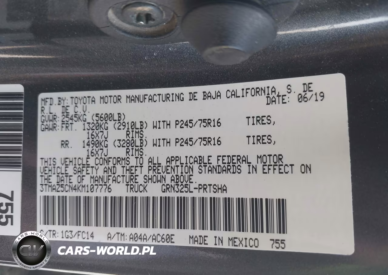 2019 Toyota Tacoma Sr5 V6 VIN:3TMAZ5CN4KM107776 - 9