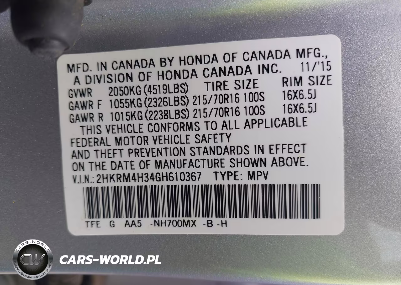 2016 Honda Cr-V Lx VIN:2HKRM4H34GH610367 - 9