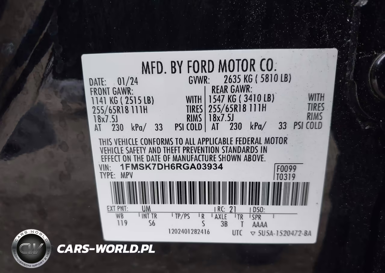 2024 Ford Explorer Xlt VIN:1FMSK7DH6RGA03934 - 9
