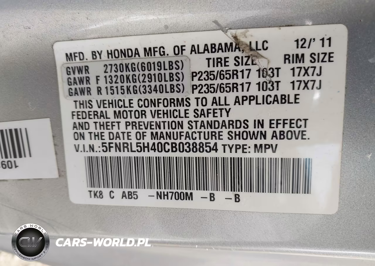 2012 Honda Odyssey Ex VIN:5FNRL5H40CB038854 - 9